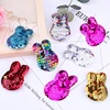 Embossed Fabric Sequins Single-sided Rabbit Head DIY Children Hairpin Headband Toy Clothing Materials Accessories