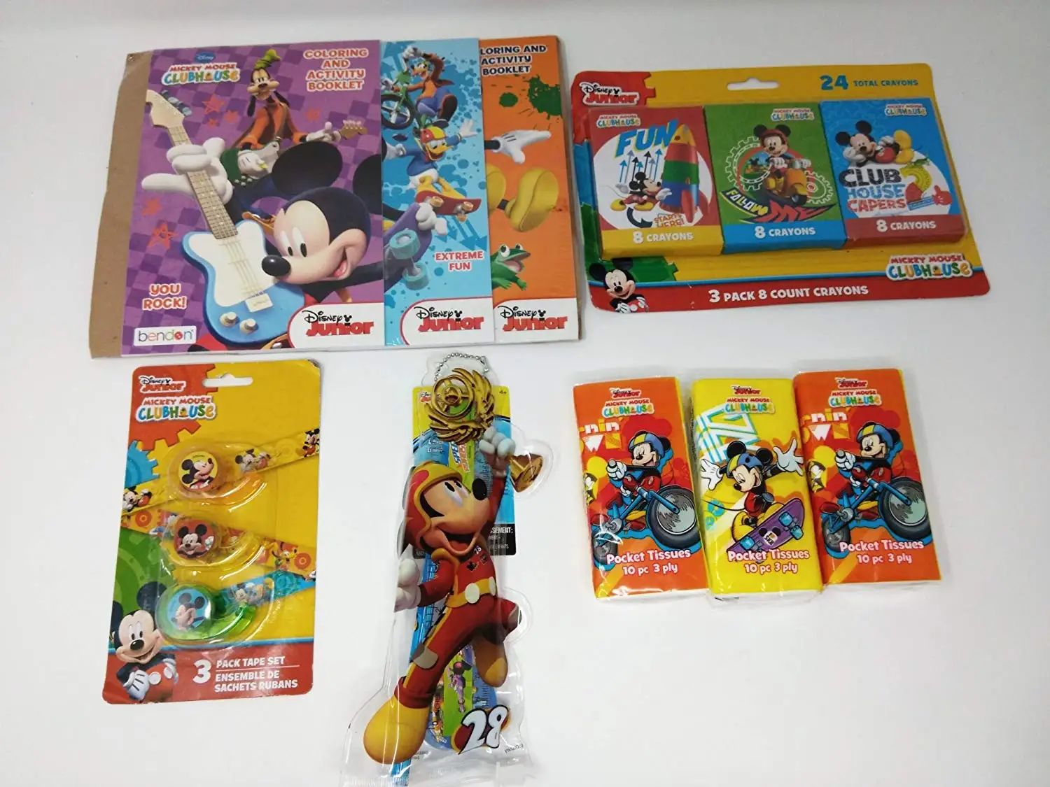 Back to School Toddler Pre-school Elementary School Supplies Booklet Crayons Tape Dispensers Tissues Pencil Ruler Sharpener Mickey Mouse Bundle