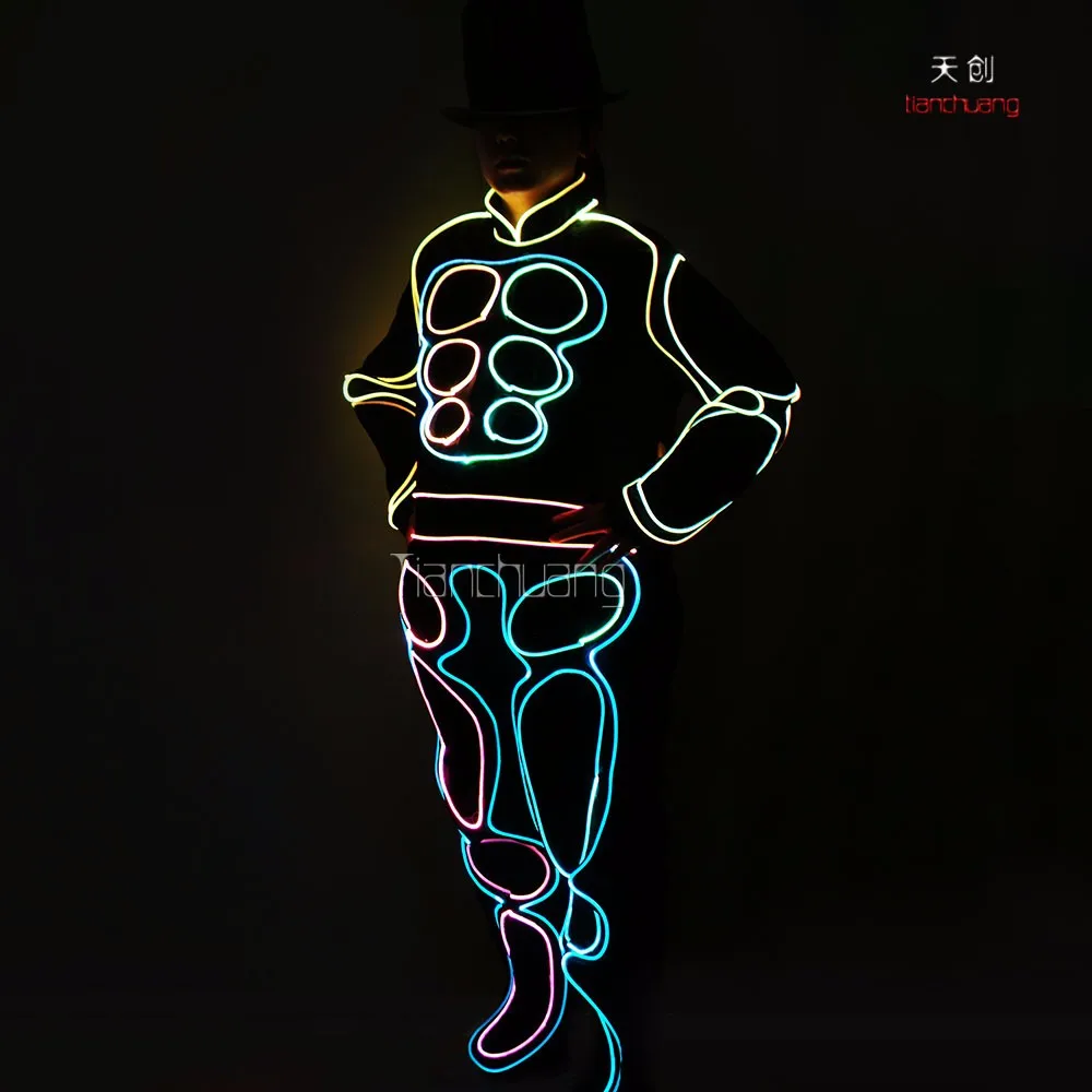 Fiber Optic Fabric Luminous Suit Costume For Evening Performance