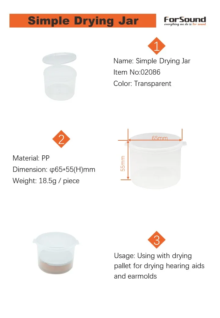 Clear Drybox For Hearing Aid Dryer Drying Pallets Clear Hearing Aid