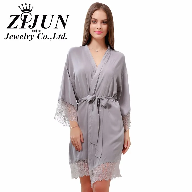 Fashion Lace Bridal Cotton Lace Bridesmaid Robes Maid Of Honor Robe Of