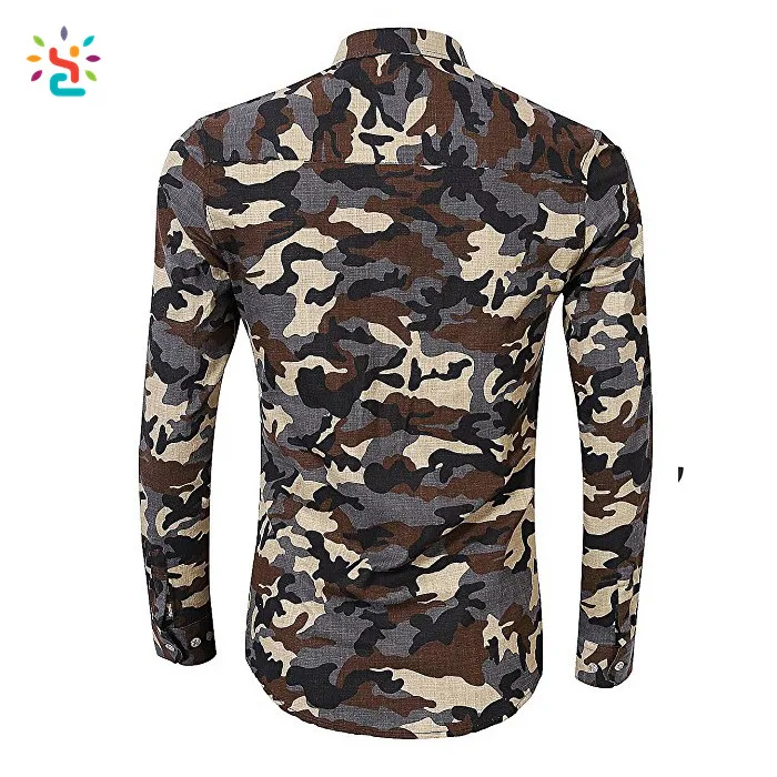 Venta Caliente De Oliva Verde Impreso Camisa Militar De Camisa Militar Verde Camuflaje