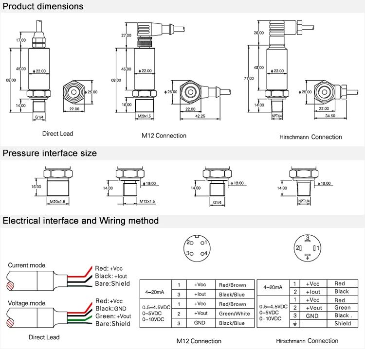 Firstrate High Accuracy Pneumatic 300 bar Hydraulic Pressure Sensor