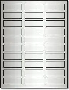 3/4" x 2 1/4" Silver Foil Labels - 100 Sheets / 3000 Labels