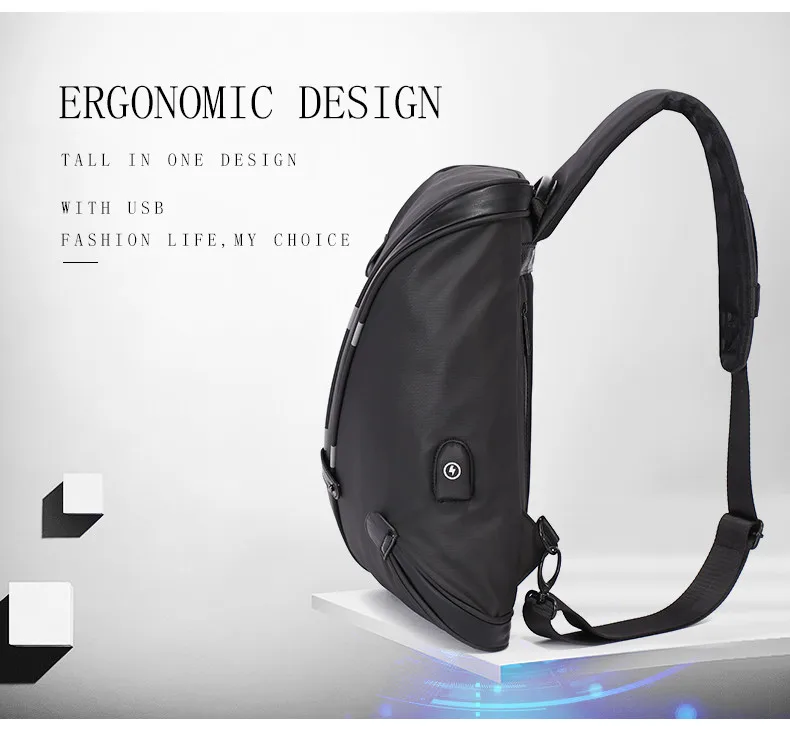 Hot Sale Fanny Pack for Men Chest Bag Anti Theft Waterproof Casual Shoulder Sling Bag CF1786X