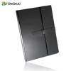 Sexy black Leather Padfolio Portfolio Writing Pad Folder with functional compartment