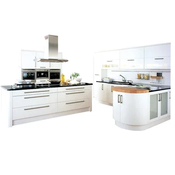 Furniture Flat Pack Kitchen Cabinet Set White Pvc Acrylic Furniture Flat Pack Kitchen Cabinet Set White Pvc Acrylic Lacquer From