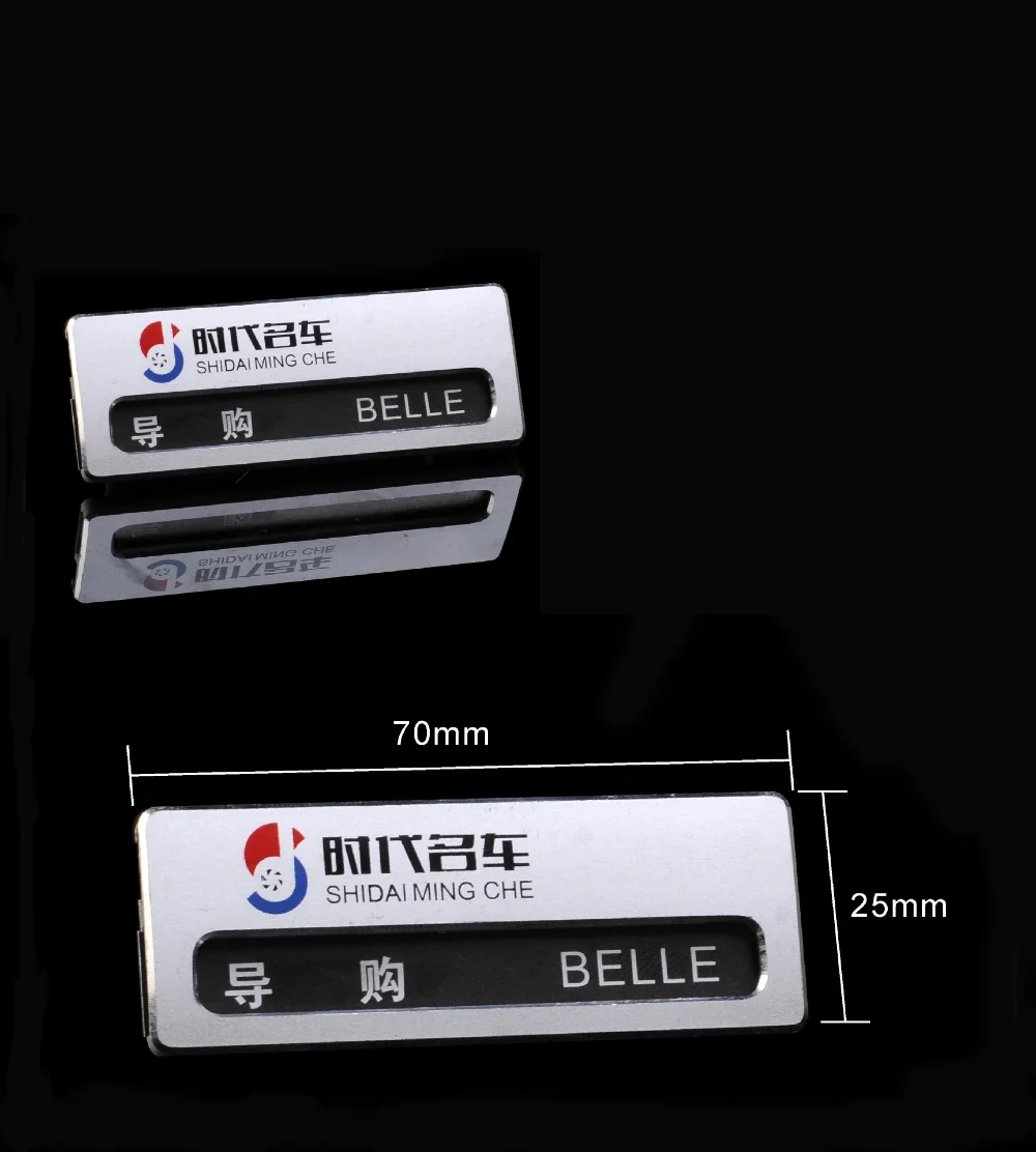 Hot Sell Aluminium Alloy High-gloss Slotted Badge,reusable Name Tag 