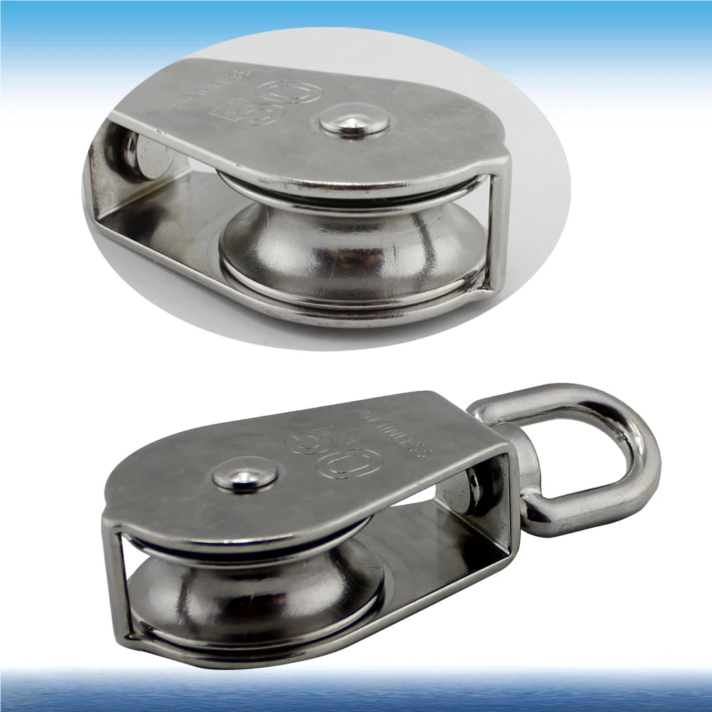 Stainless Steel Rigging Hardware Lifting Pulley Single Sheave Swivel