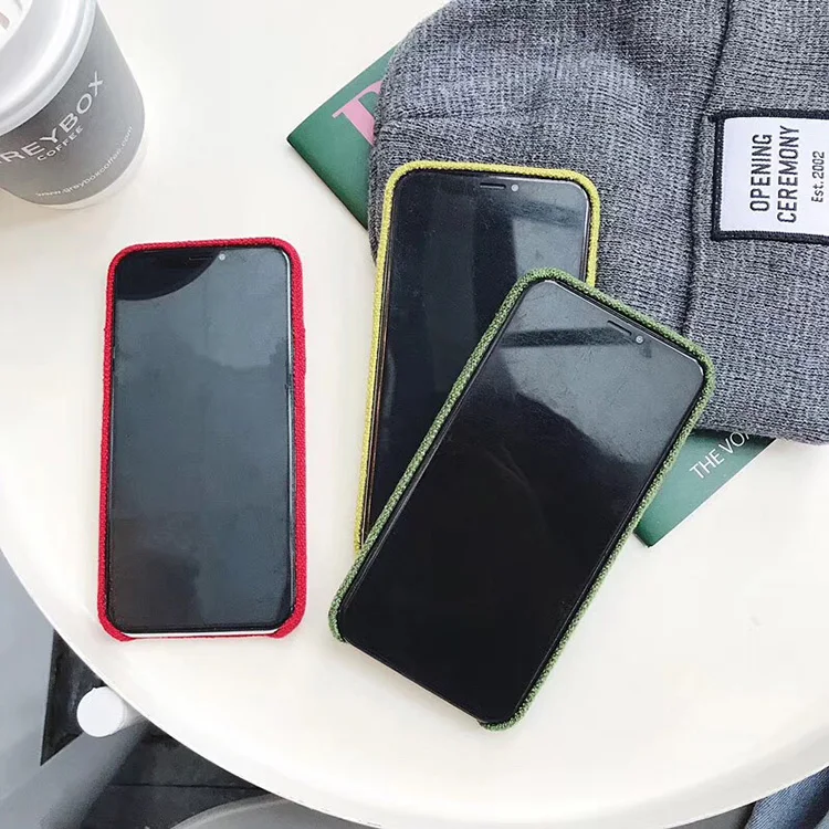 Blank Solid Color Fabric Cloth Mobile Case For Iphone 8Plus Xs Max