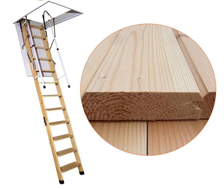 Folding Wooden Loft Stairs With Handrail Buy Wooden Folding Loft Ladder,Loft Ladder With