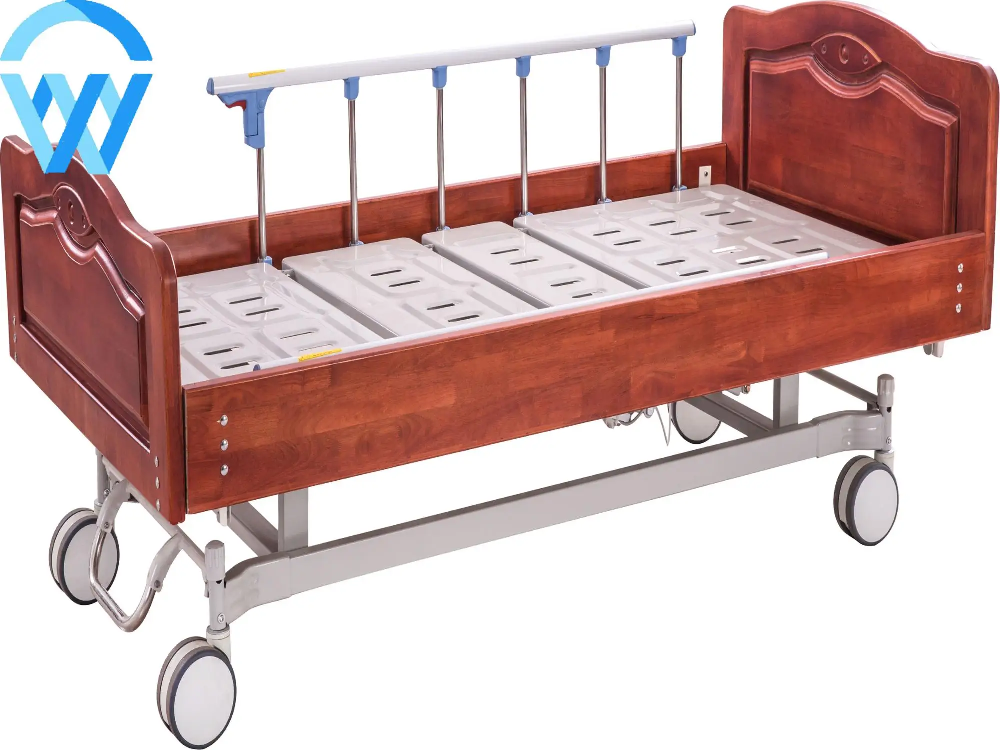China Supplier Luxury Medical Adjustable Two Cranks Manual Nursing Bed