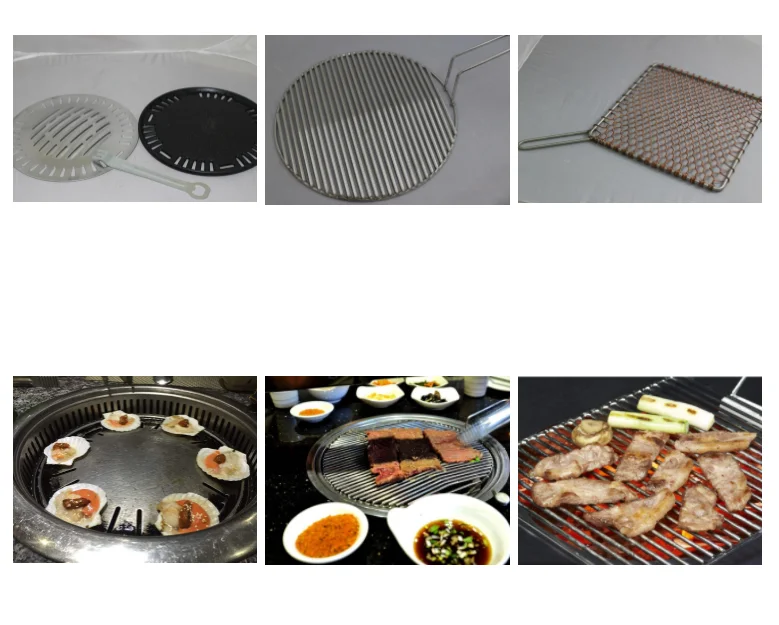 Korean Hot Plate Stick For Barbecue Stainless Steel Round Bbq Grill Pan