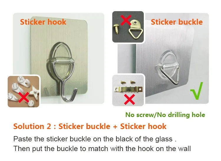 No Drill Removable Picture Frame Hanging Kit Triangle Hook Fastener