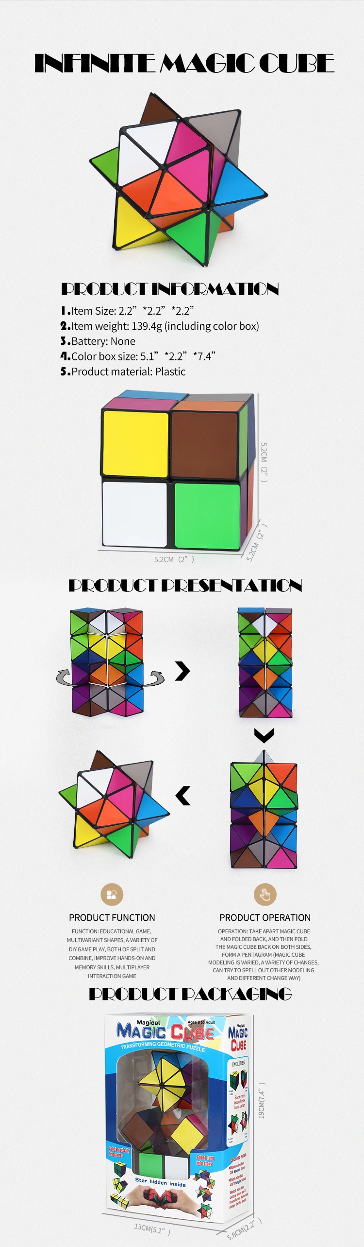 Hot Selling Factory Magic Cube Custom Folding Magic Cube Promotional