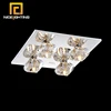 Square iron light living room crystal vintage ceiling lamp