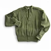 Kango Vintage US Army OD Military Wool Mechanics Sweater Pullover with 5 Button