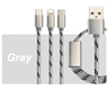 3A fast charging Wire cable Nylon braided usb cable 5 in 1 high quality 3in1 usb cable charge 3 devices at same time