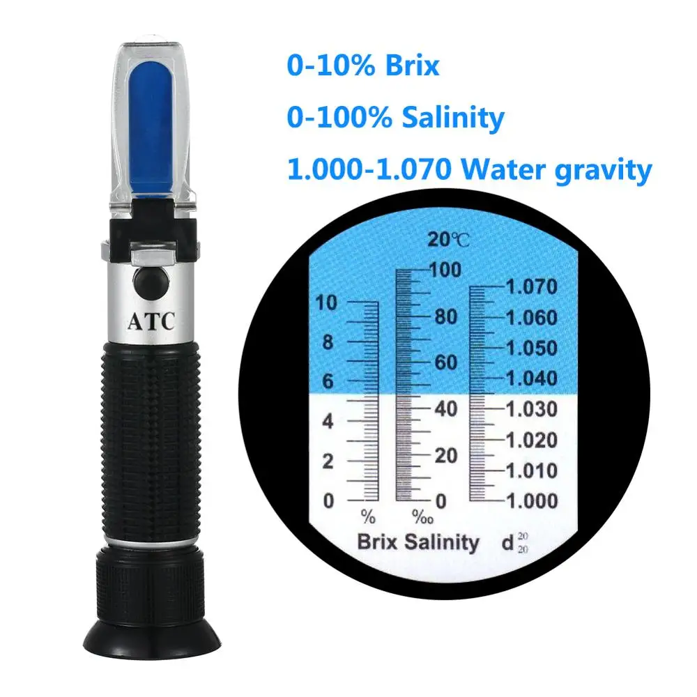 2 In 1 Refractometer 010brix Digital Test Meter 0100salinity