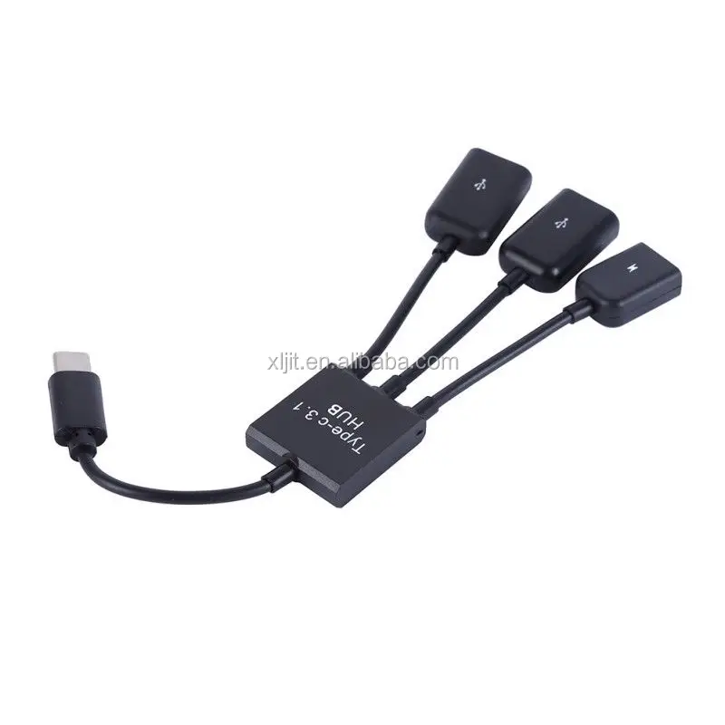 3 In 1 Typec 3.1 Hub Usbc Male To Usb 2.0 Female Otg Cable Power Supply Adapter Buy 3 In 1