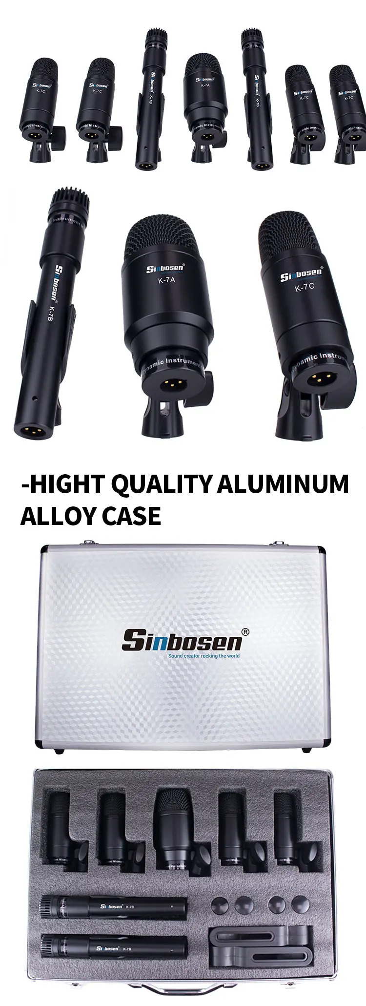 K7 7 Piece Live Show Condenser Drum Set Mic Buy Mic Drum Set,Mic