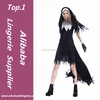 Hot Sale Cheap Hot girls Sexy Halloween Costumes Skirt Sexy Black Nun Fancy Dress