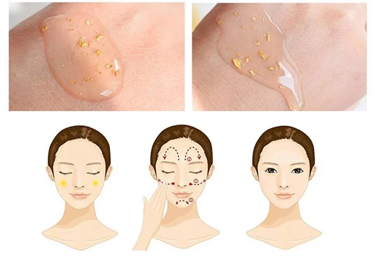 Private label Hyaluronic Acid Collagen 24 K Gold Facial Serum for Anti-aging