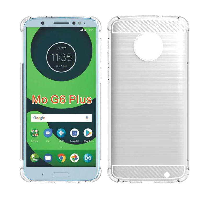 newstyle Carbon Fiber Cover soft Tpu Brushed case For Motorola moto G6 Plus