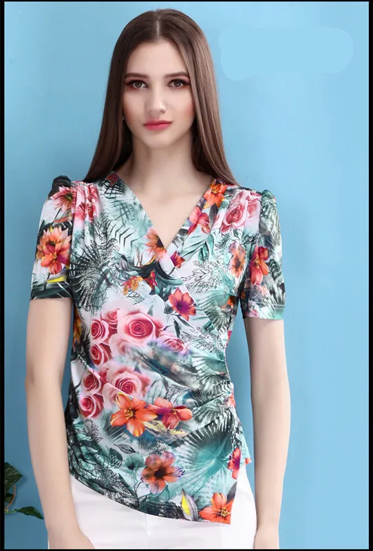 Street Style Women 2015 Summer Women Work Wear Blusas Tops Short Sleeve ...