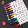 Good price 12 different colored waterproof permanent ink type cheap markers japanese paint marker