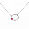 925 sterling silver ruby diamond necklace design LYN0475