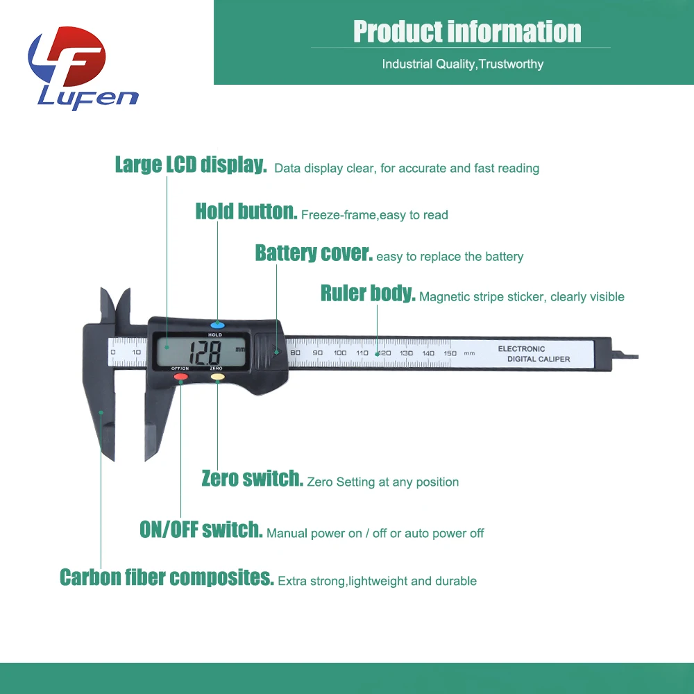 01006h2c Range 6''/150mm Diy Digital Vernier Caliper 0150mm Carton