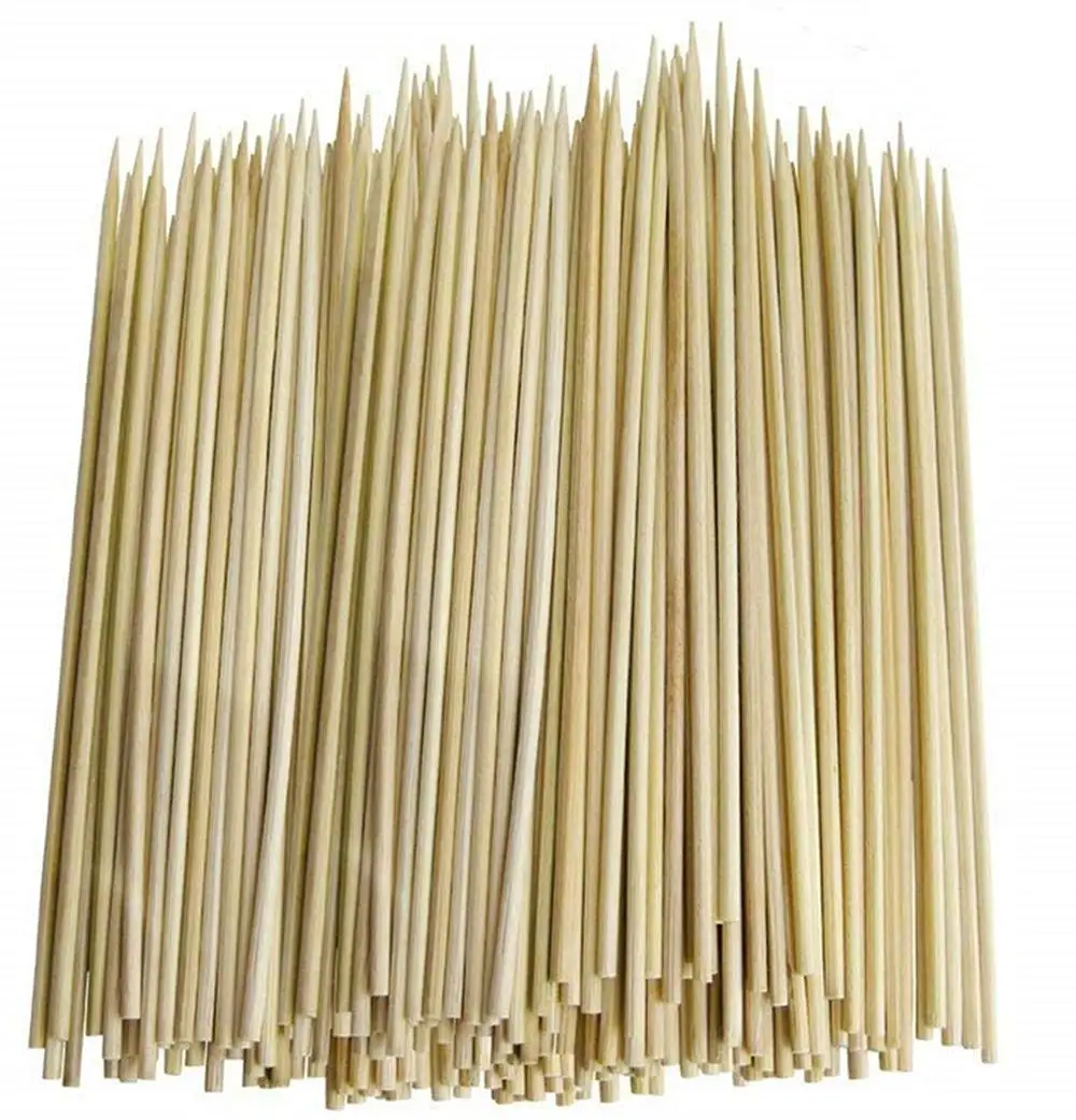 Aneco 500 Pieces Bamboo Skewers Sticks Wooden Skewers Sticks for Barbecue Skewers 10 Inches// 25 cm Cocktail Picks or Party Essentials