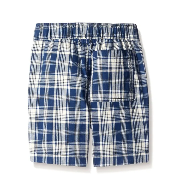 Eco-friendly bulk breathable boys pull-on plaid short summer gents pants (3).jpg