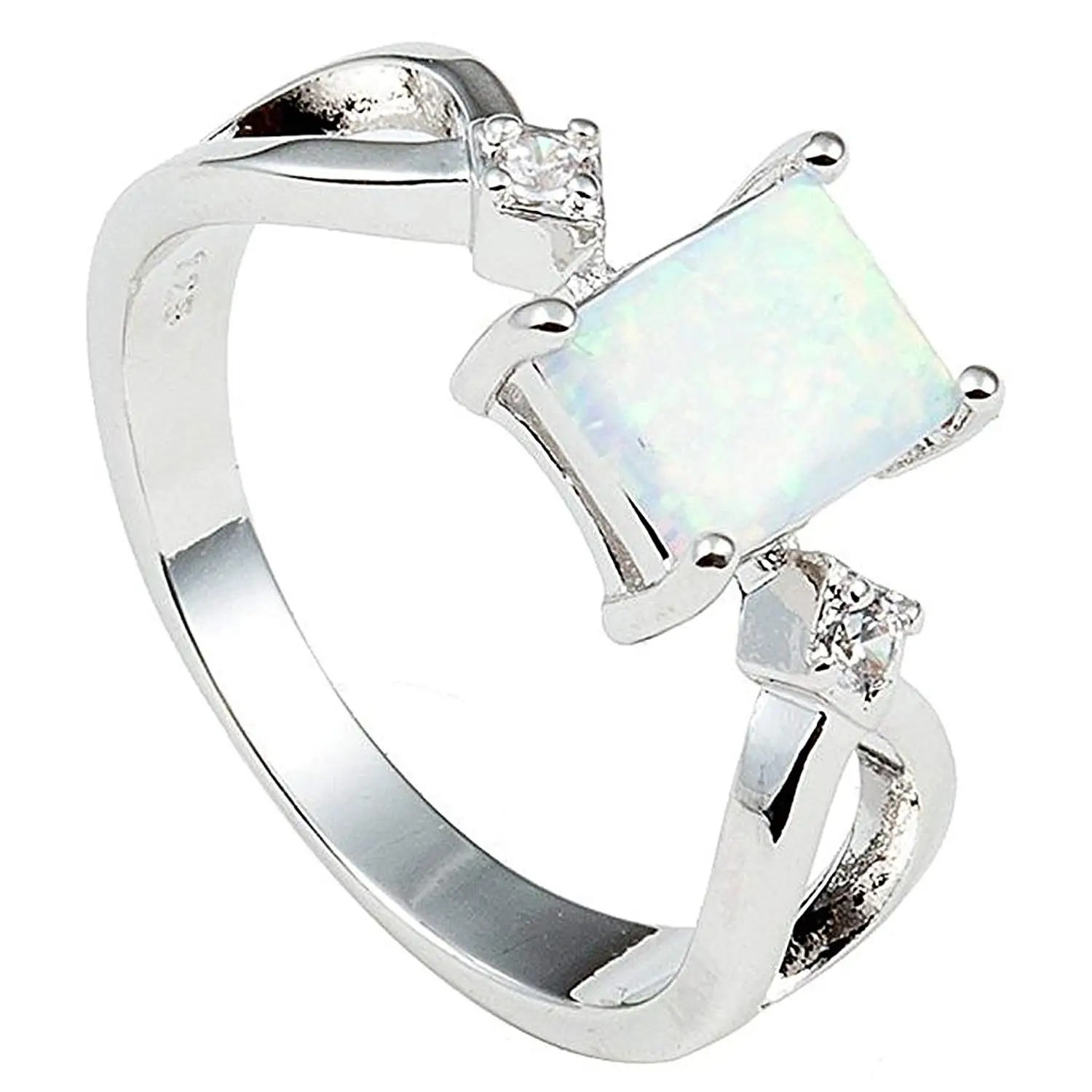 Jude Jewelers Princess Cut Opal Wedding Engagement Ring Anniversary Propose Promise Statement
