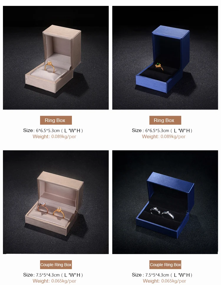 Custom Luxury PU Leather Jewelry Box Sets Jewelry Gift Ring Pendant Packaging
