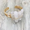 Raw Quartz Wire Wrapped Stone Cuff Bangle