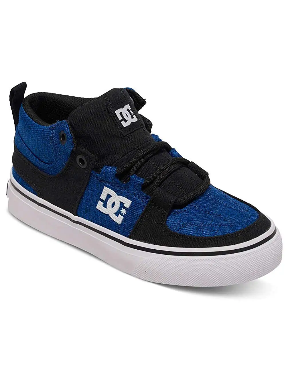 blue and black dc shoes