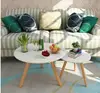 European short leg side black red ottoman coffee table
