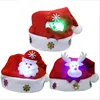 2019 red Christmas Top Grade Short Plush Christmas Hat Santa Claus reindeer snowman Hat for kids adults with LED lights