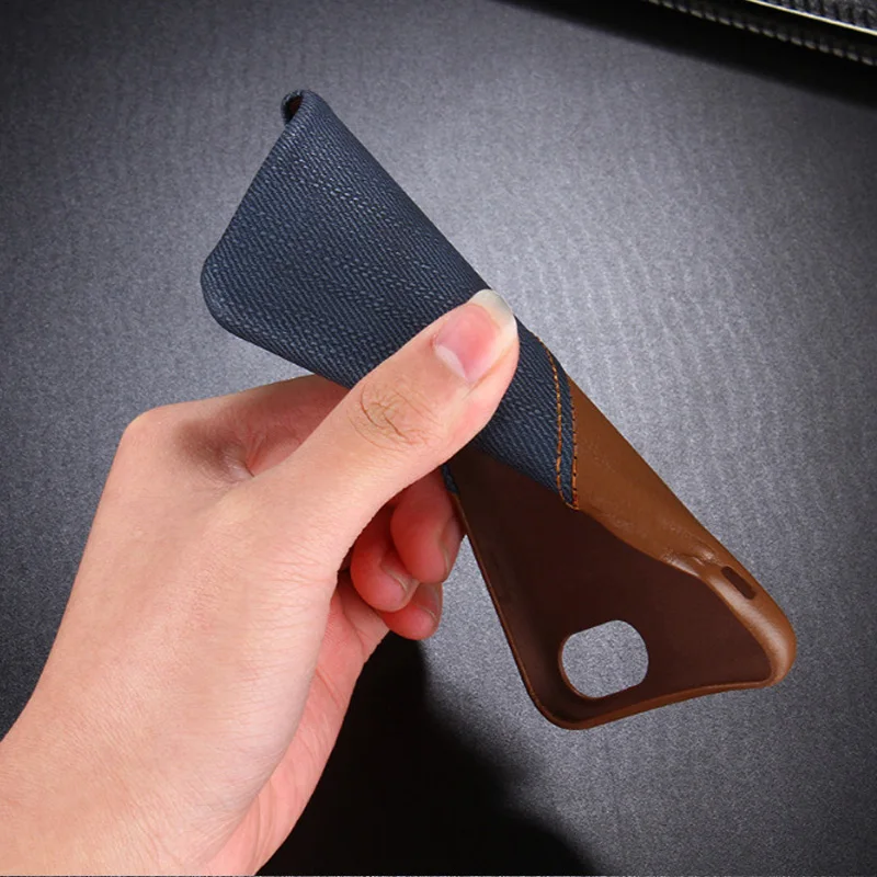 Cell phone case For iPhone 7 / 8 Colorblock Fashion cowboy leather case