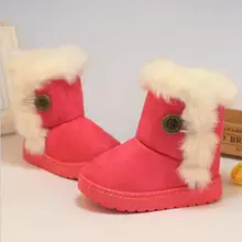 2016 Winter Children Boots Thick Warm Shoes Cotton Padded Suede Buckle Boys Girls Boots Boys Kids