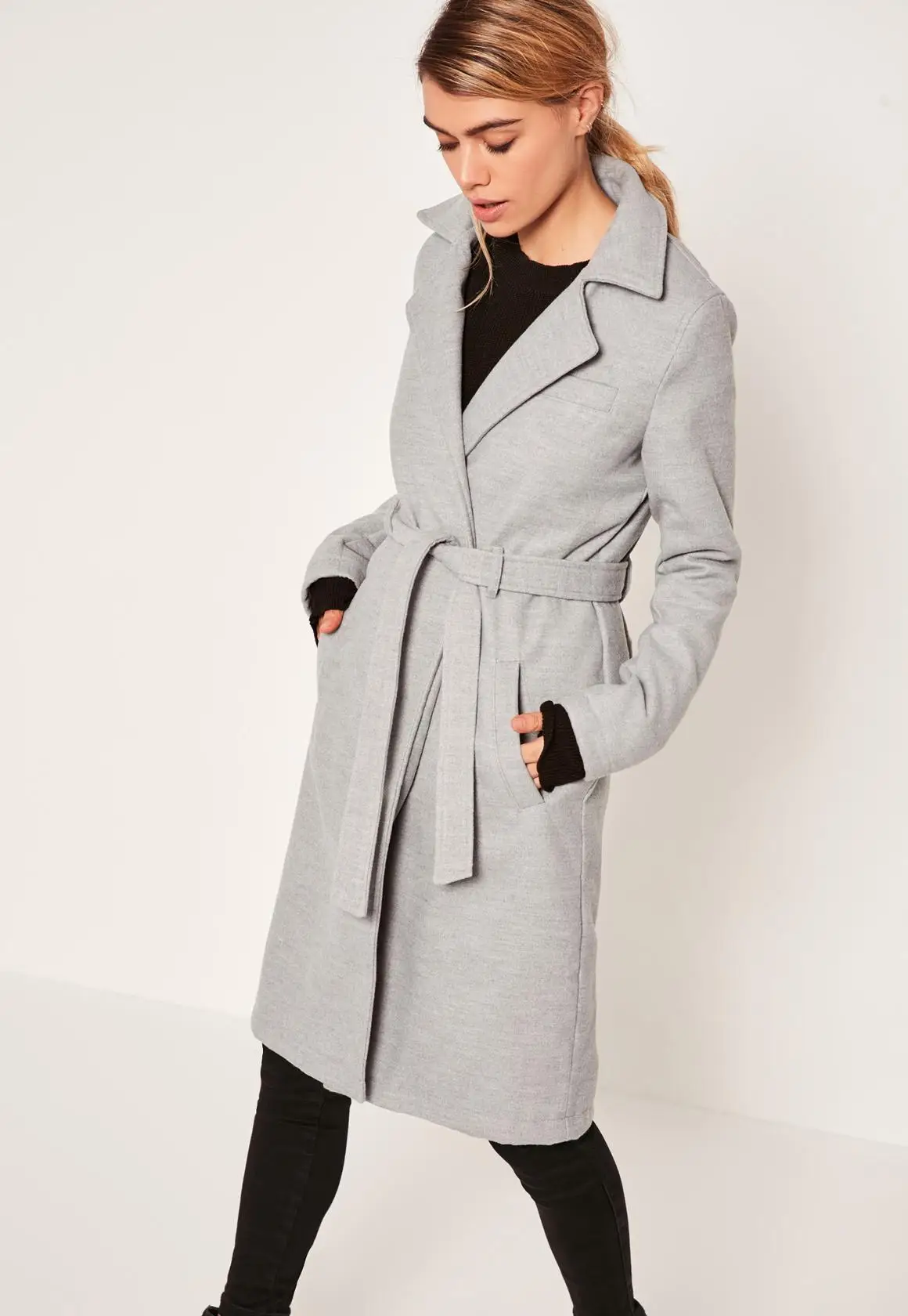 womens grey tailored coat