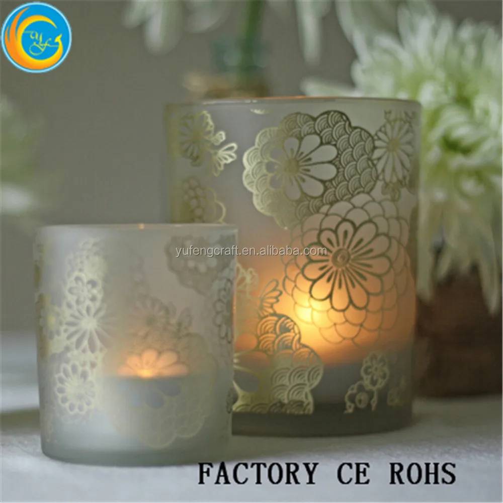frosted candle holder