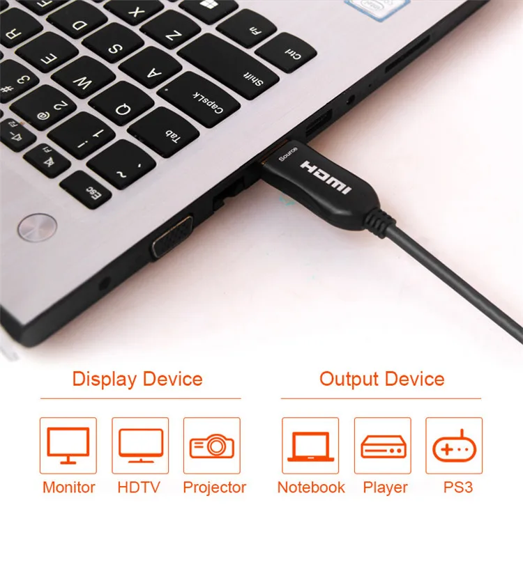 SaiKang gold-plated metal shell electrical hdmi cable 4k 25m 50m 100m 200 meter optical fiber hdmi cable 4k - ANKUX.COM