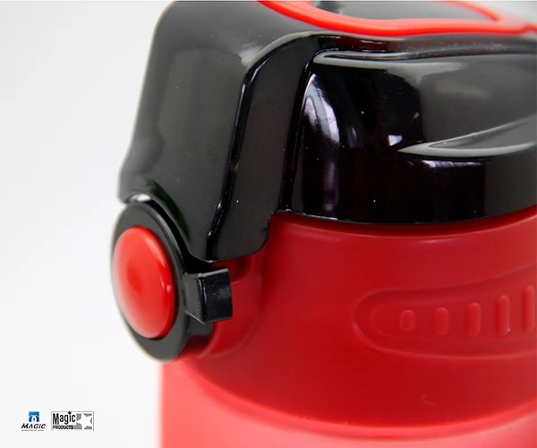Silicone Sealing Up Sport Water Bottle with Secure Button Switch