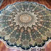 11x11ft round big size carpet blue kazakhstan silk persian rug for home