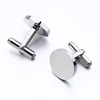 Custom 316L Stainless Steel Round Plane&Square- Blank Cufflink Base,DIY Jewelry