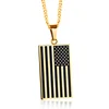 Stylish silver/gold enamel design men style stainless steel american national flag necklace