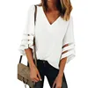 Summer Sexy Women Tops and Blouses 2018 Loose Female Shirts Lady Flare Sleeve V Neck Woman Blouse & Top v251204
